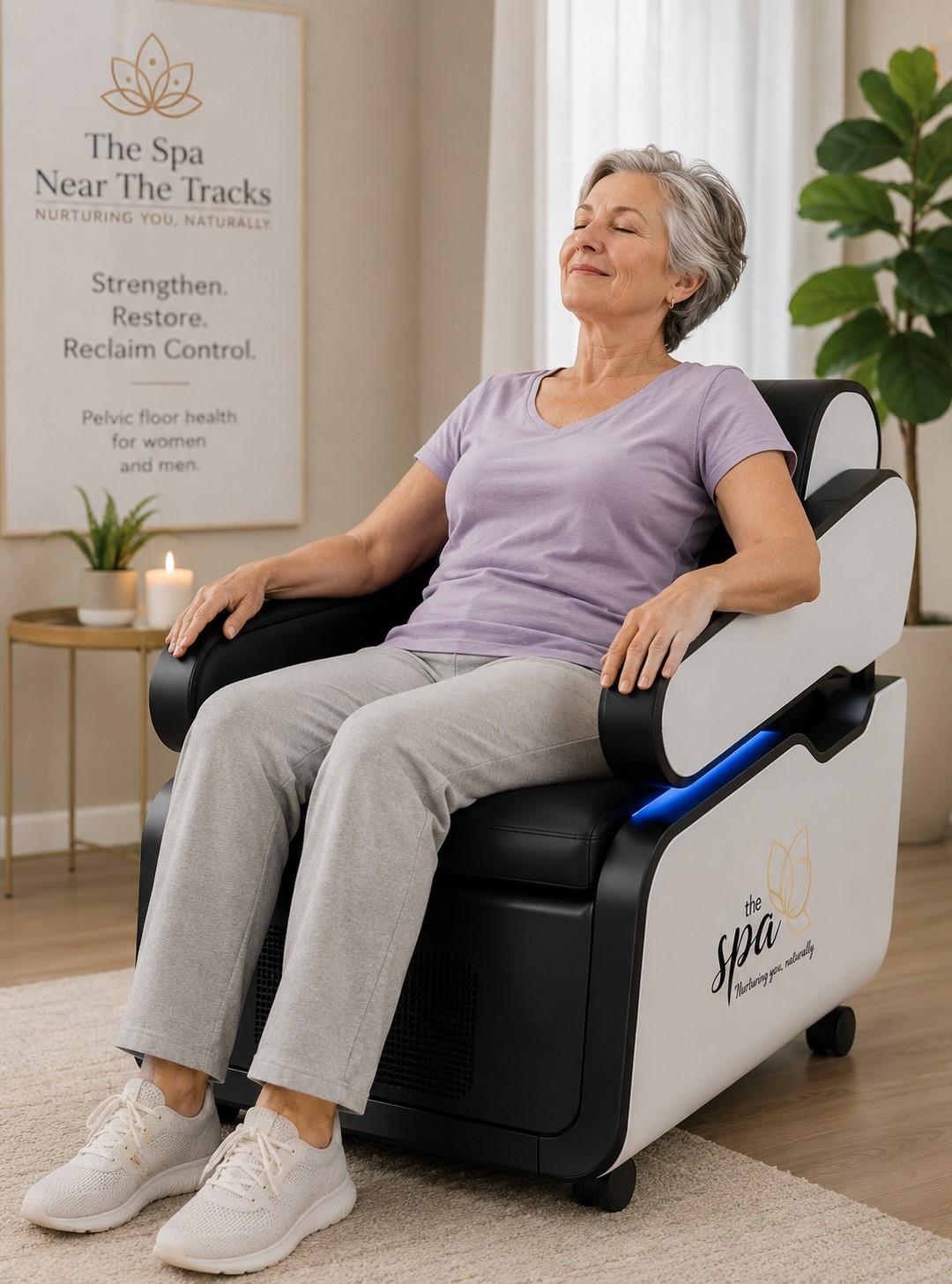 woman using chair